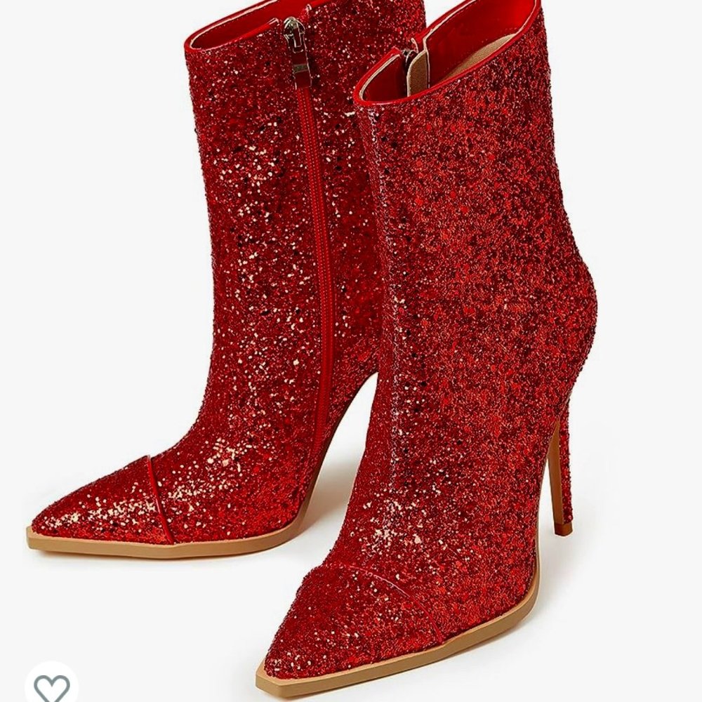 Glittery Red Booties